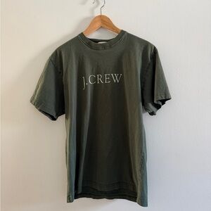 J. Crew Men's Green T-Shirt USA made branded, vintage